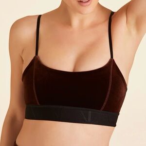 ALALA Brown Velvet Sports Bra New